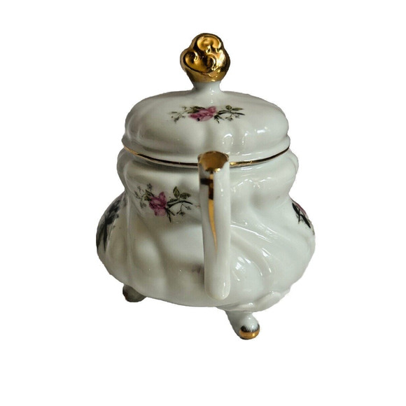 Lefton China Hand Painted Rose Pattern Cream And Sugar Lid & Handles #NE3449 - Picture 3 of 14